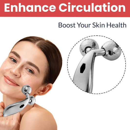 3d Manual Face Massager For Women Facial Massager and Face Roller For Glowing Skin Self Care Product Body Massage Tool Silver