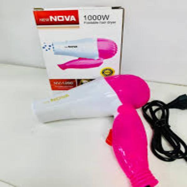 Nova NV-1290 Foldable Hair Dryer | 1000W Hot Air Styling & Quick Drying Machine
