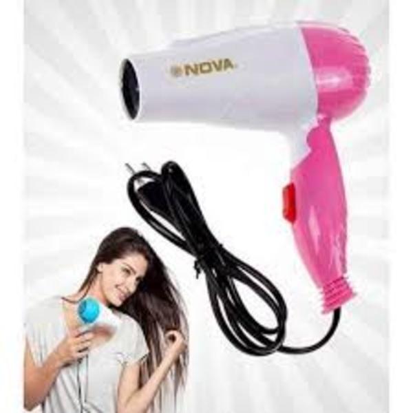 Nova NV-1290 Foldable Hair Dryer | 1000W Hot Air Styling & Quick Drying Machine