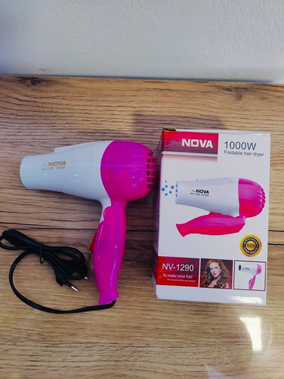 Nova NV-1290 Foldable Hair Dryer | 1000W Hot Air Styling & Quick Drying Machine