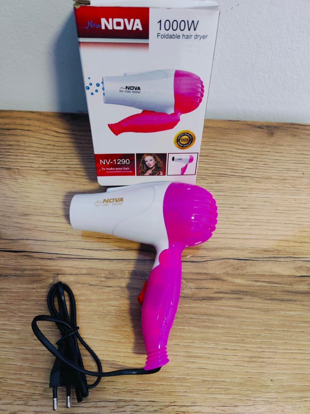 Nova NV-1290 Foldable Hair Dryer | 1000W Hot Air Styling & Quick Drying Machine