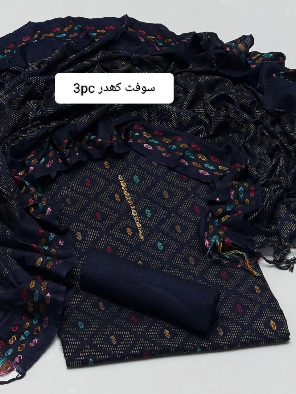 Charming Prints & Fine Embroidery – 3 Pcs Unstitched Suit